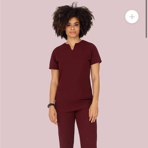 maroon mandala scrub set